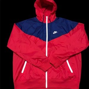 Nike Sportswear Windrunner Jacket Navy Blue Red